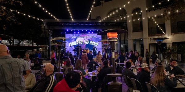 A serene landscape featuring lush green hills under a clear blue sky.