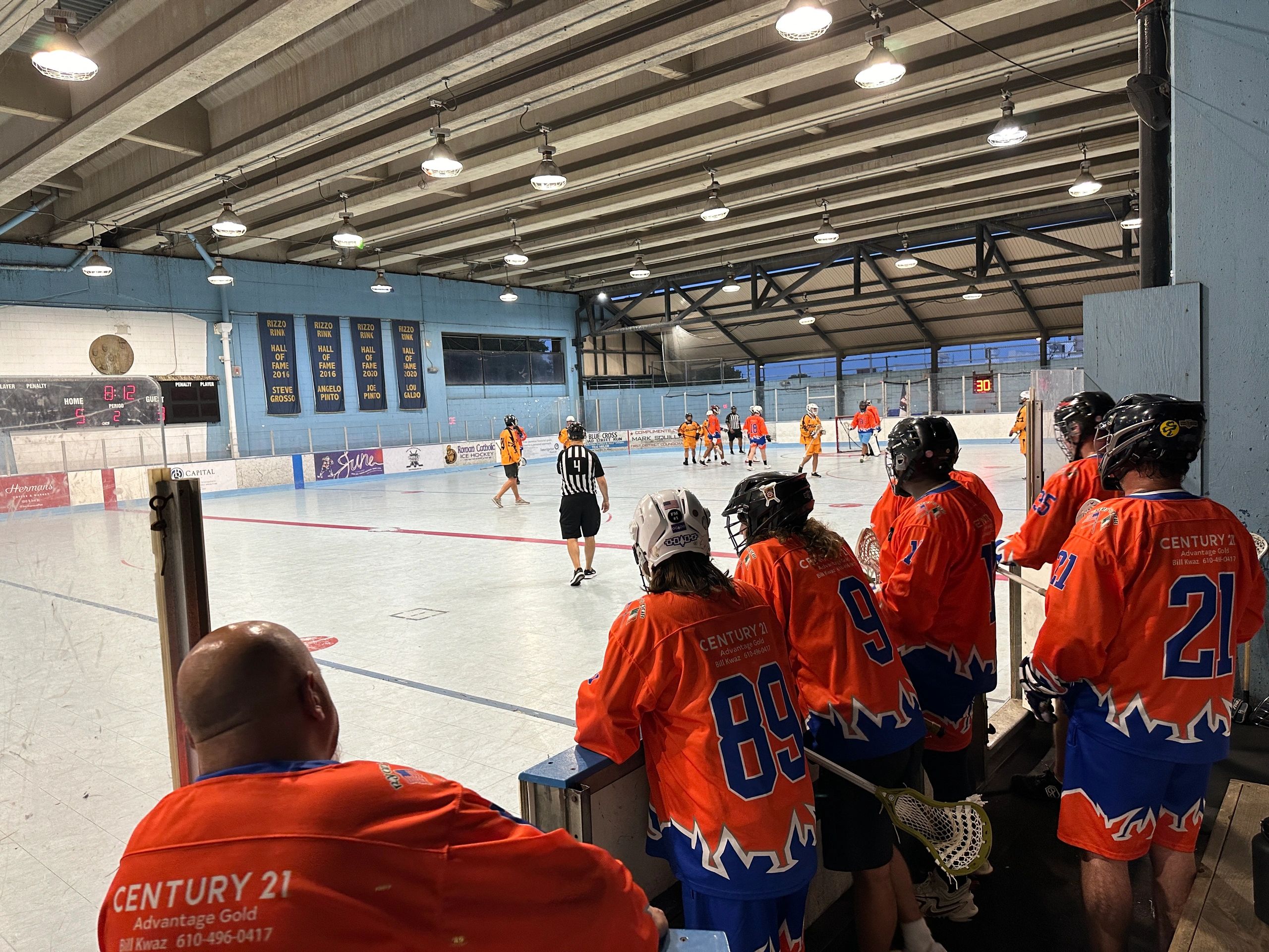 PBLA team bench during a game