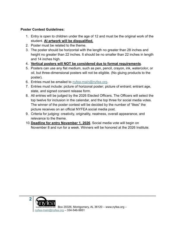 Guidelines for a children's poster contest with entry rules and deadline.