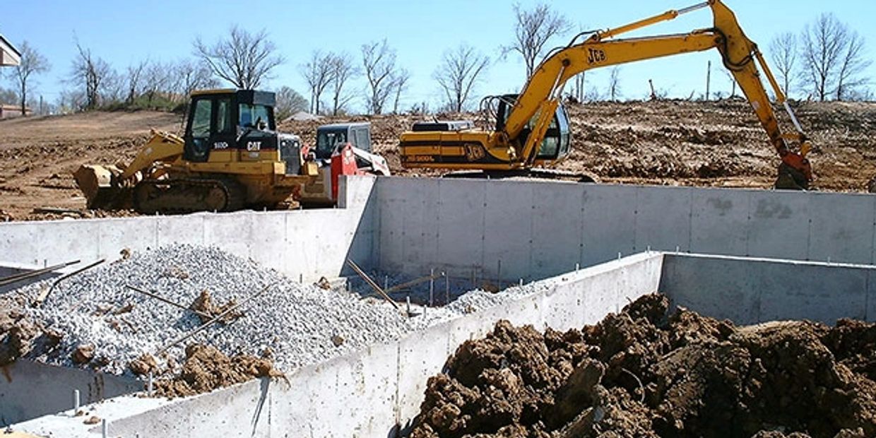 Ruf Construction company contracting foundation work for new home construction.