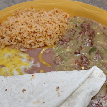  enchilada, ground beef taco, bean & cheese tostada, 
