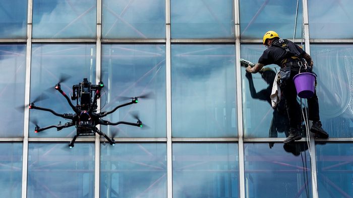 High Rise Building Cleaning Services | Drone Power Washing