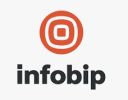 Infobip company logo with orange icon and black text.