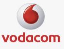 Vodacom company logo in red and white.
