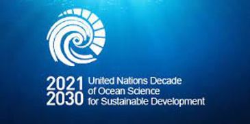 Logo for the United Nations Decade of Ocean Science 2021-2030.