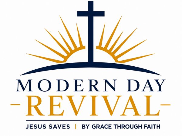 Logo with cross and sun symbol for Modern Day Revival.