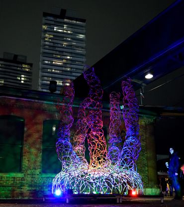 Art installed at the Toronto light festival