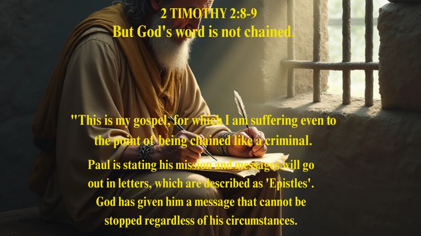 Paul did his suffering , even to the point of being chained like a criminal writing out his epistles