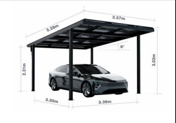 Single solar car port 