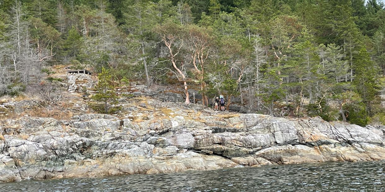 Group starting the Sunshine Coast Trail at Sarah Point