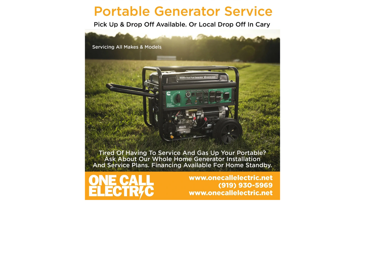 Portable generator service for hurricane season with pick up and drop off in Cary.