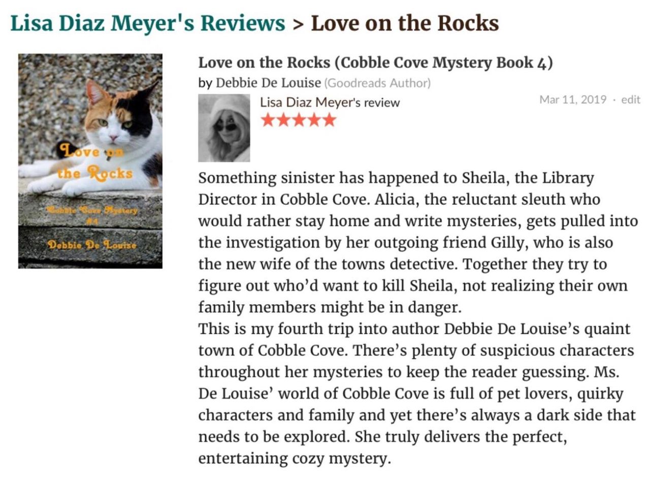 5 Star Review Of Debbie De Lousie S Love On The Rocks