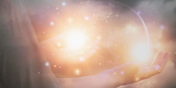 Edited: Light coming out of hands that are meditating