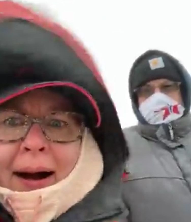 Deanna Jividen reporting the weather, during the early February Nor'easter.