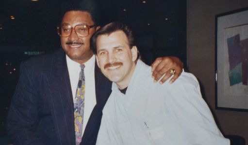 Chuck Foreman & I with our cool mid 1990's mustaches, I'm the one on the right.