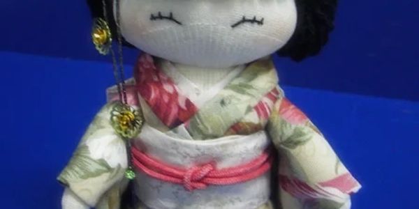 A sock doll bearing similarities to a Geisha (Japanese performing women)