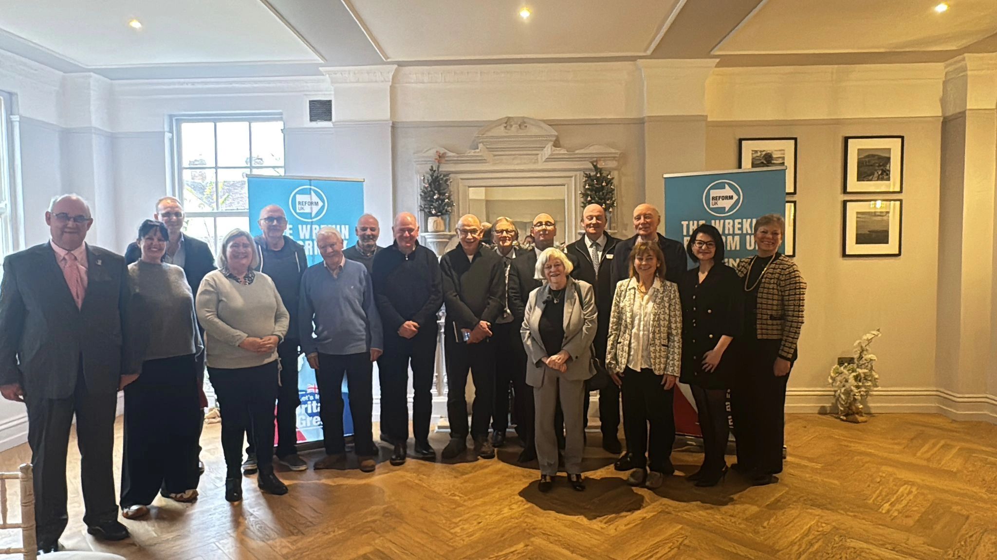Members of The Wrekin Reform UK with Ann Widdecombe. 