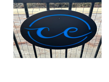 Custom sign cut and powder coated for customer.