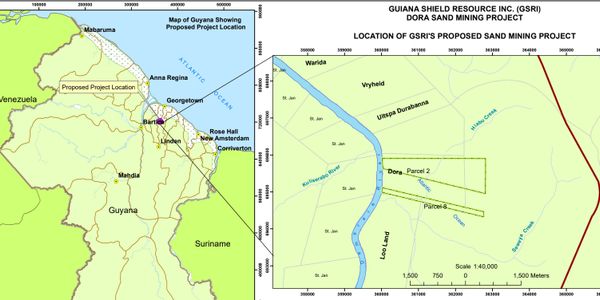 Guyana Silica Sand Location