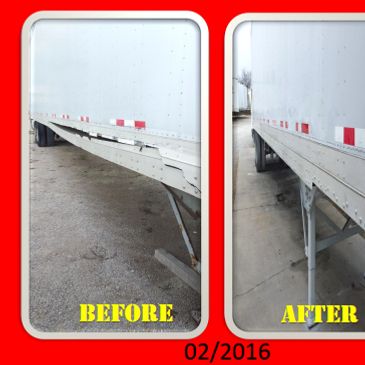 Before and After trailer repair