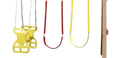 Swings, glider, beam, A-frame