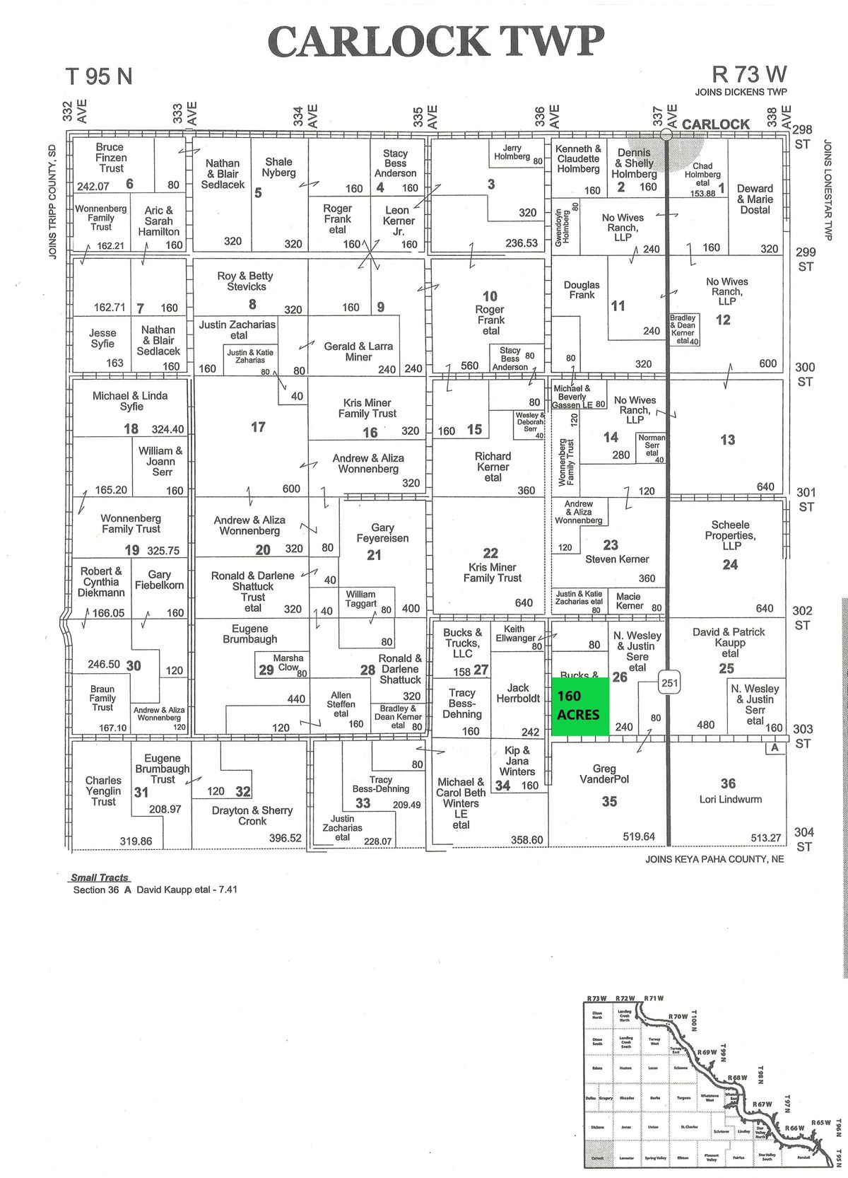 160 +/- Acres Mostly Cropland, Carlock Twp, Gregory Co, SD