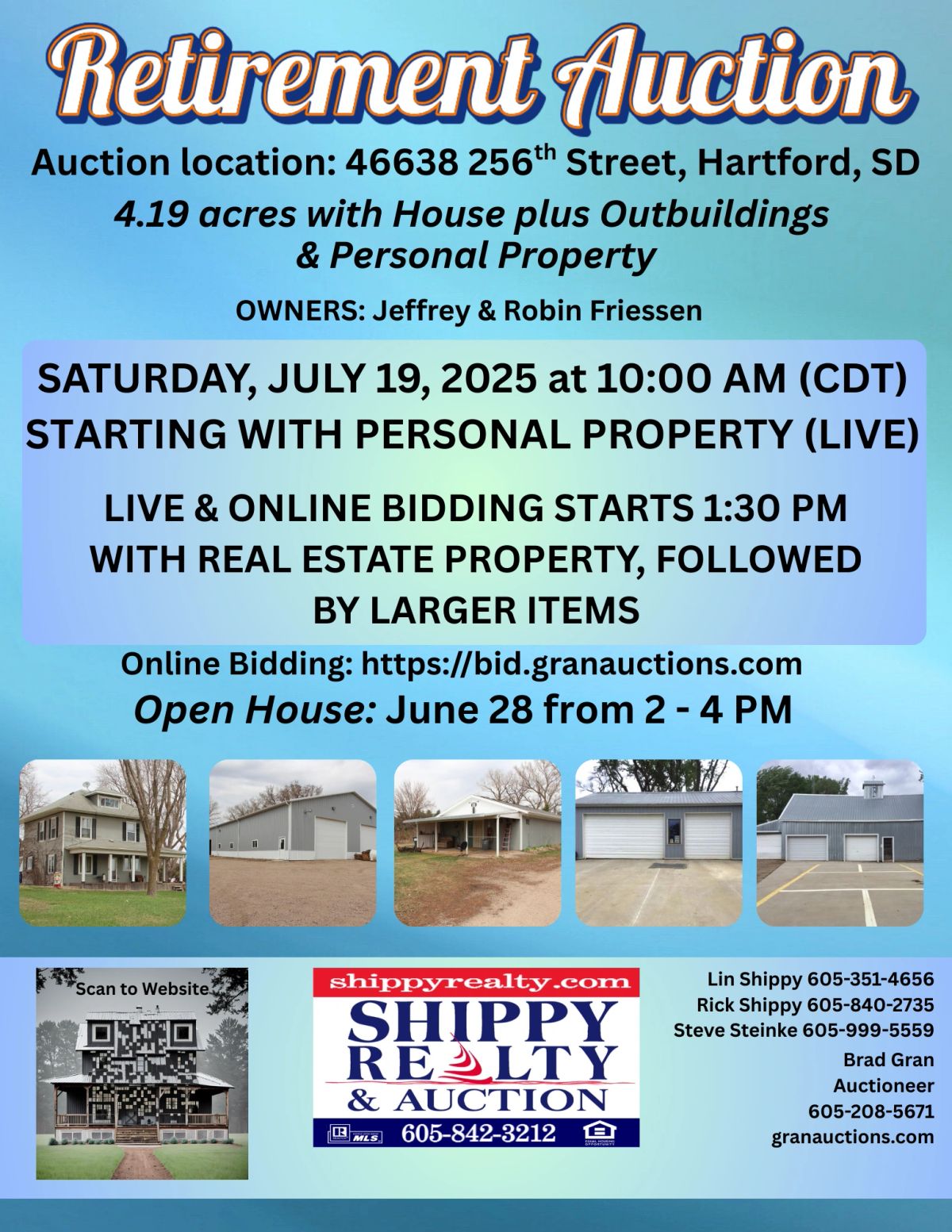 Retirement Auction — 4.19 Acre Acreage, Hartford, SD