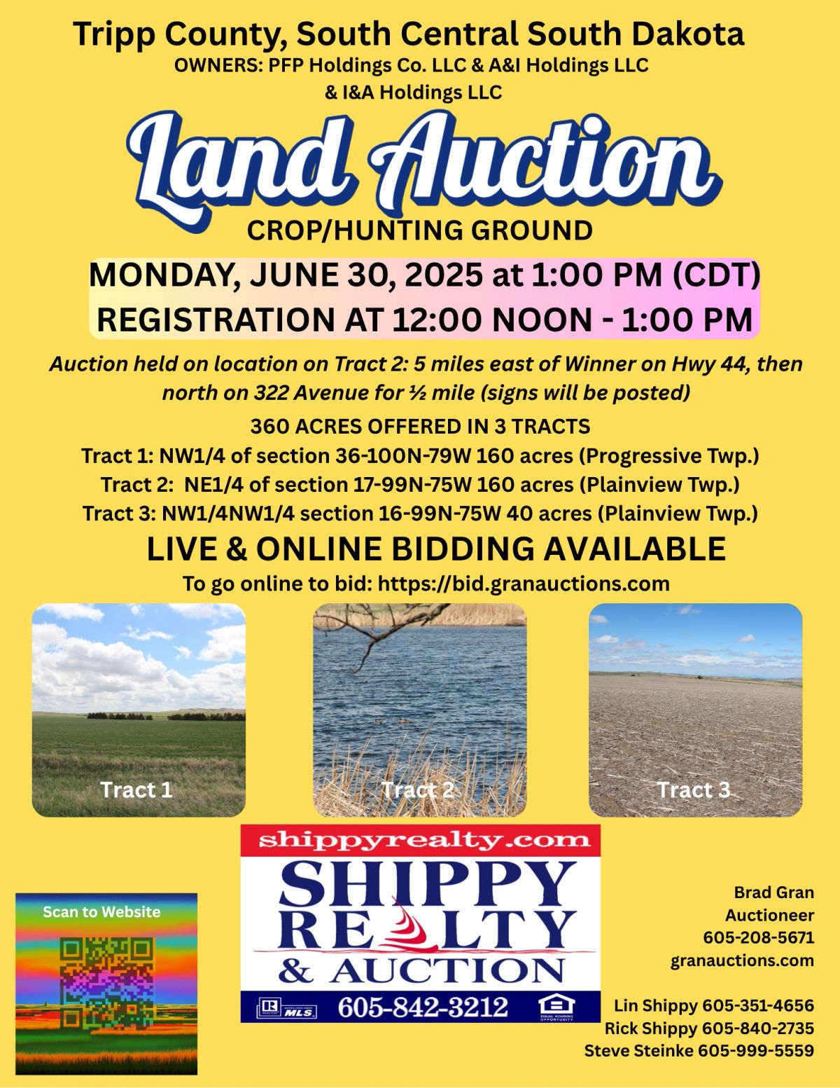 3 Tracts of Land in Tripp Co, SD