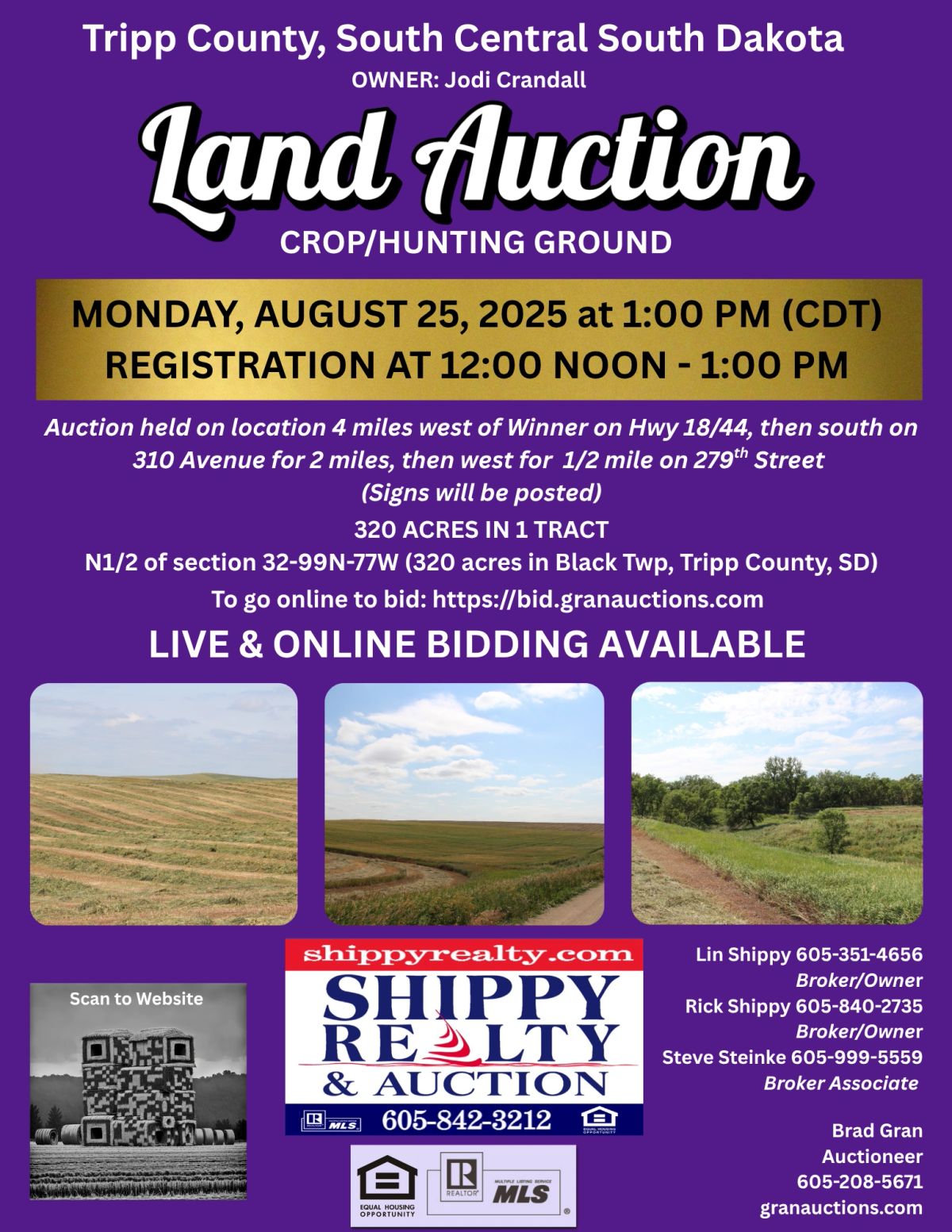 Land Auction: Black Twp, Tripp Co, SD