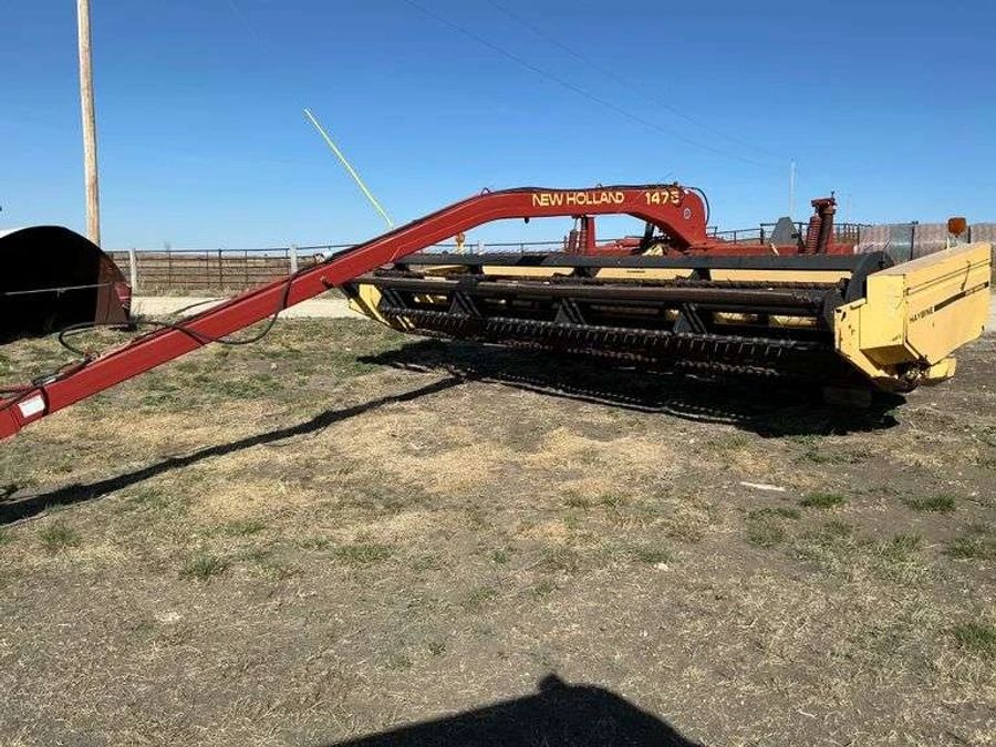 New Holland 1475 Hydro-swing — Haying Equipment lot at the Gran Consignment Sale — Spring 2026