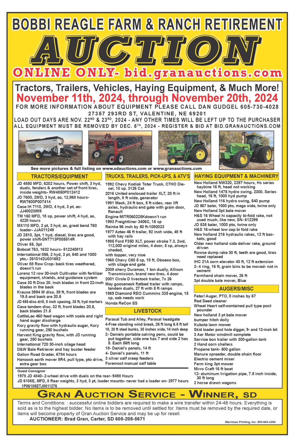 Bobbie Reagle Retirement Farm & Ranch Auction