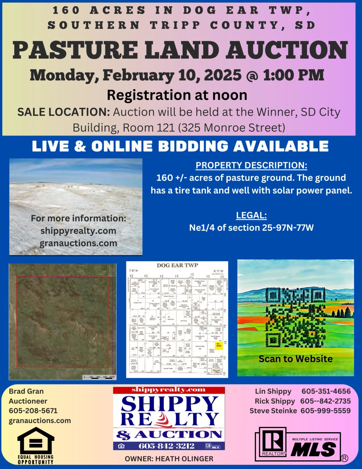 160 +/- Acres Pasture Land, Dog Ear Twp, Tripp Co, SD