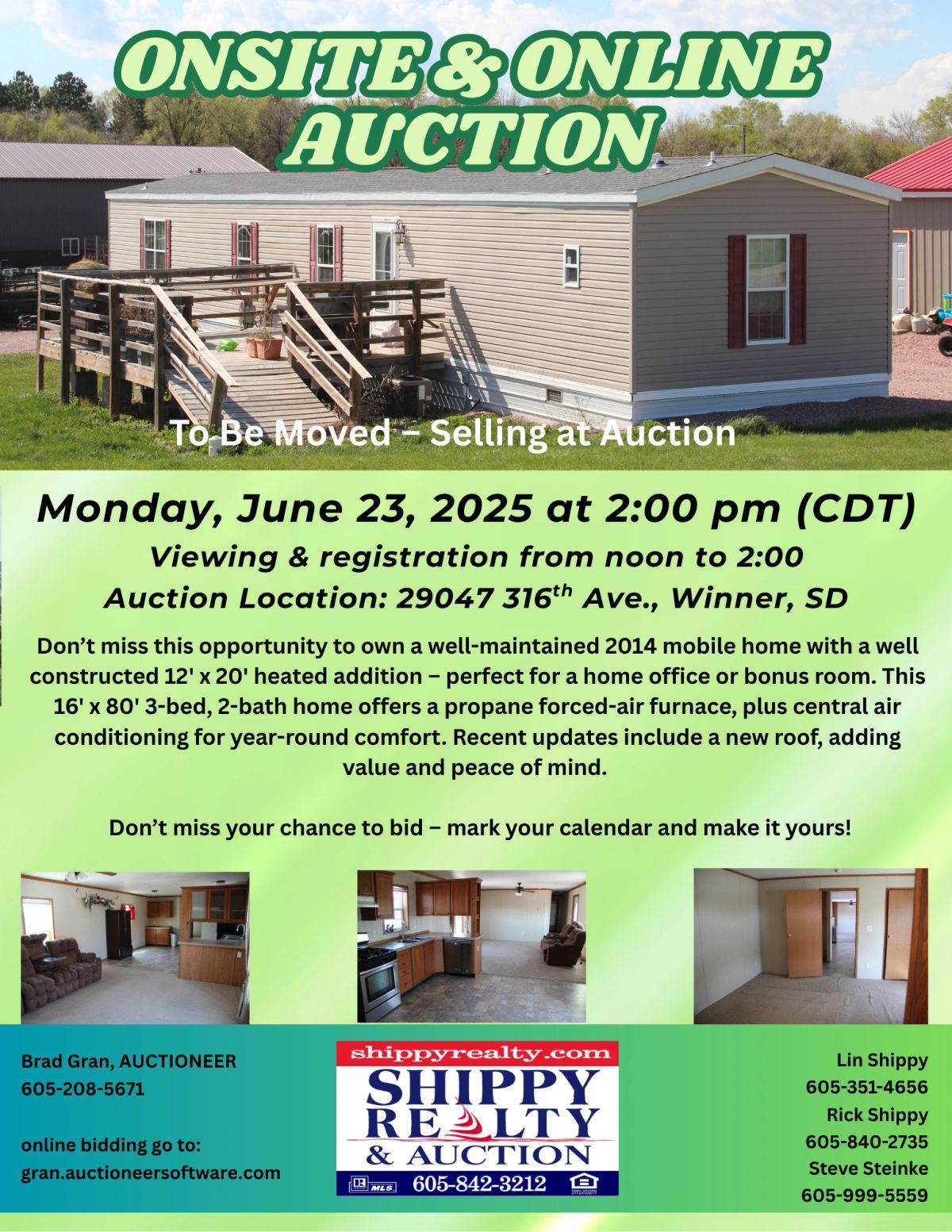 2014 Mobile Home to be Moved — Winner, SD