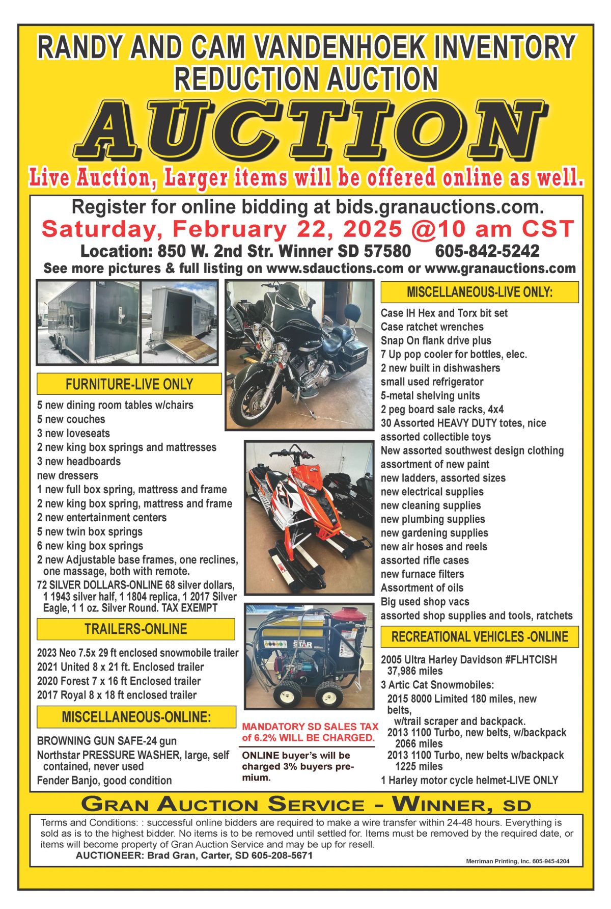 Inventory Reduction Auction — Winner, SD