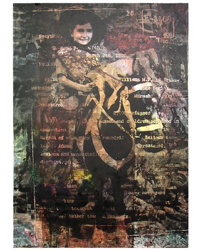 THE FIRST SMILE: FAMILY SILENCE   Bleed Monoprint  40" h x 29.5 w