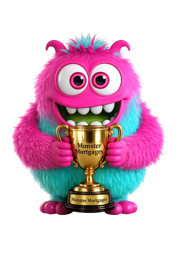 Monster Mortgages mascot celebrates our commitment to outstanding customer service and industry reco