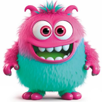 whimsical and friendly monster character, exuding a sense of approachability and trustworthiness. 