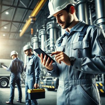 Técnico gestionando servicios y resgistrando evidencias con WerU App.