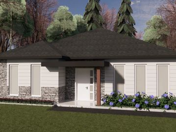 Plain-pied de style Contemporaine
Dimensions: ±40'x44' 
1664pi² 
Sur dalle et mur de gel
