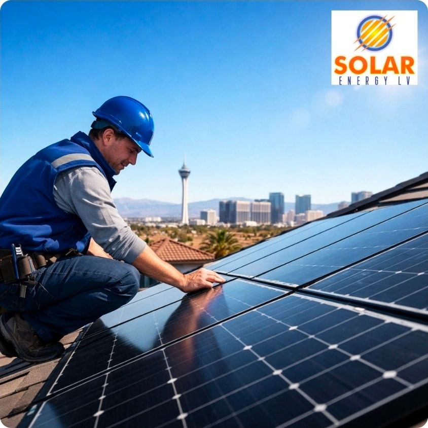 “Professional residential solar panel installation in Las Vegas by Solar Energy LV.”
