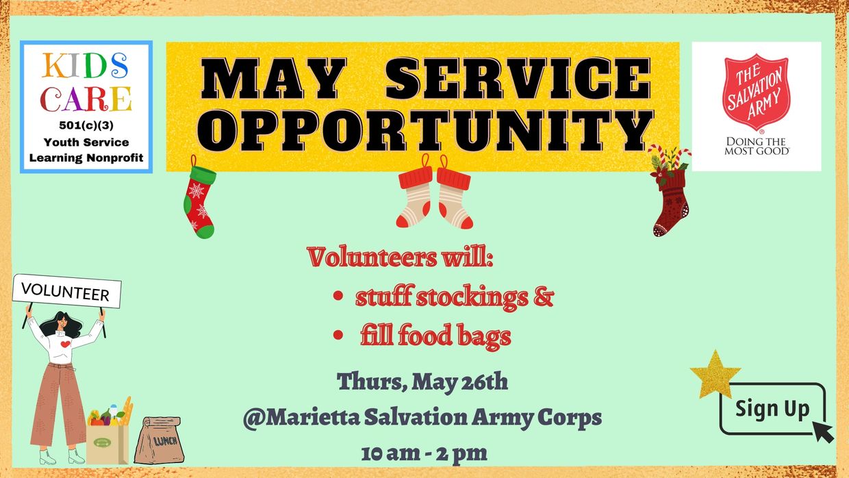 May Community Service Opportunity for KIDS CARE