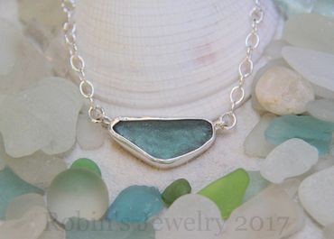 Beach Glass Necklace in sterling silver by Robin (sold 2012)