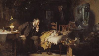 The Doctor (1891) by Luke Fildes. Public domain, via Wikimedia Commons.