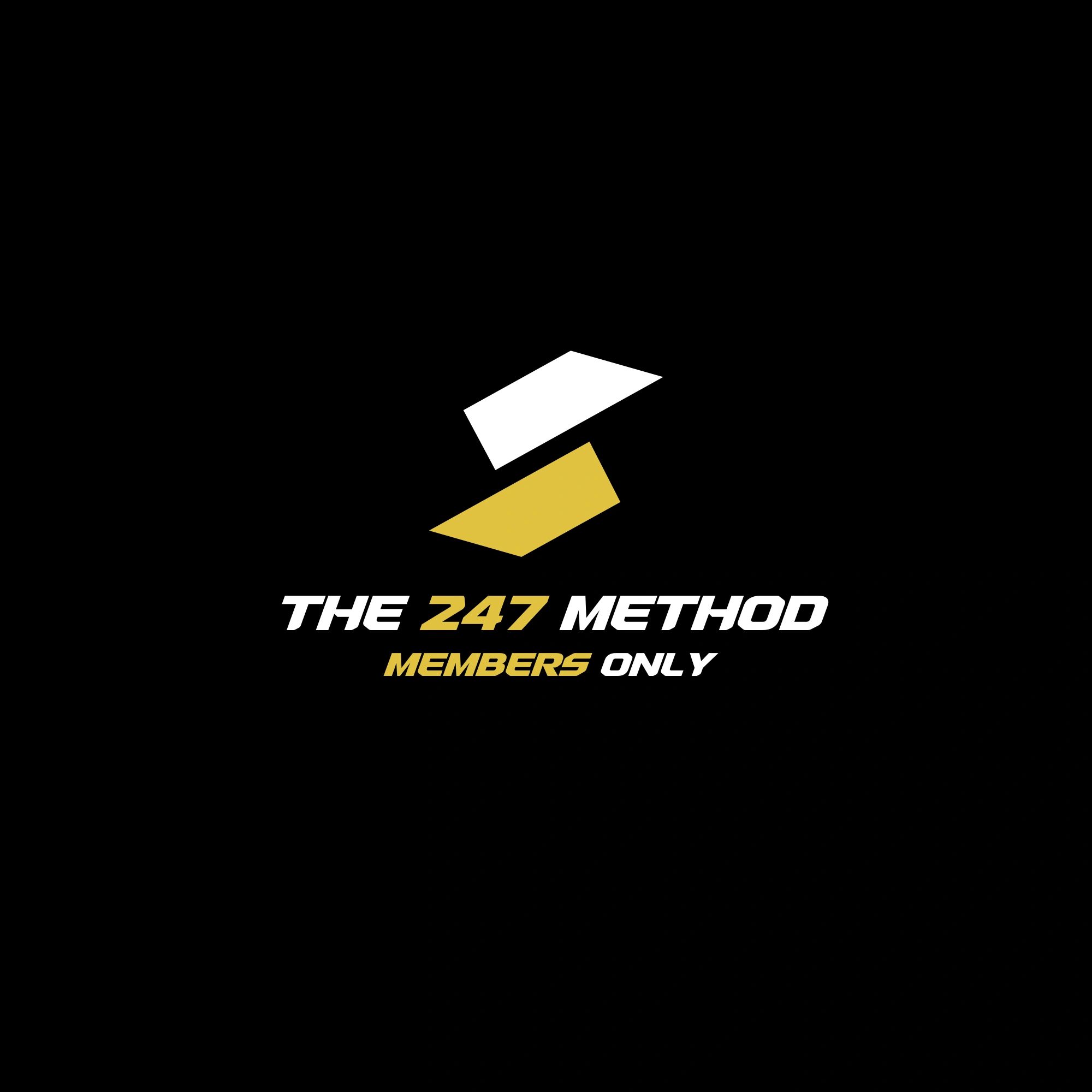 Logo and text for The 247 Method, members only.