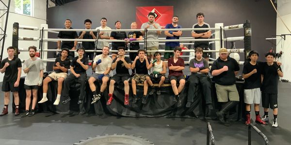 Ballistic Box members and coaches together inside our Portland boxing gym.