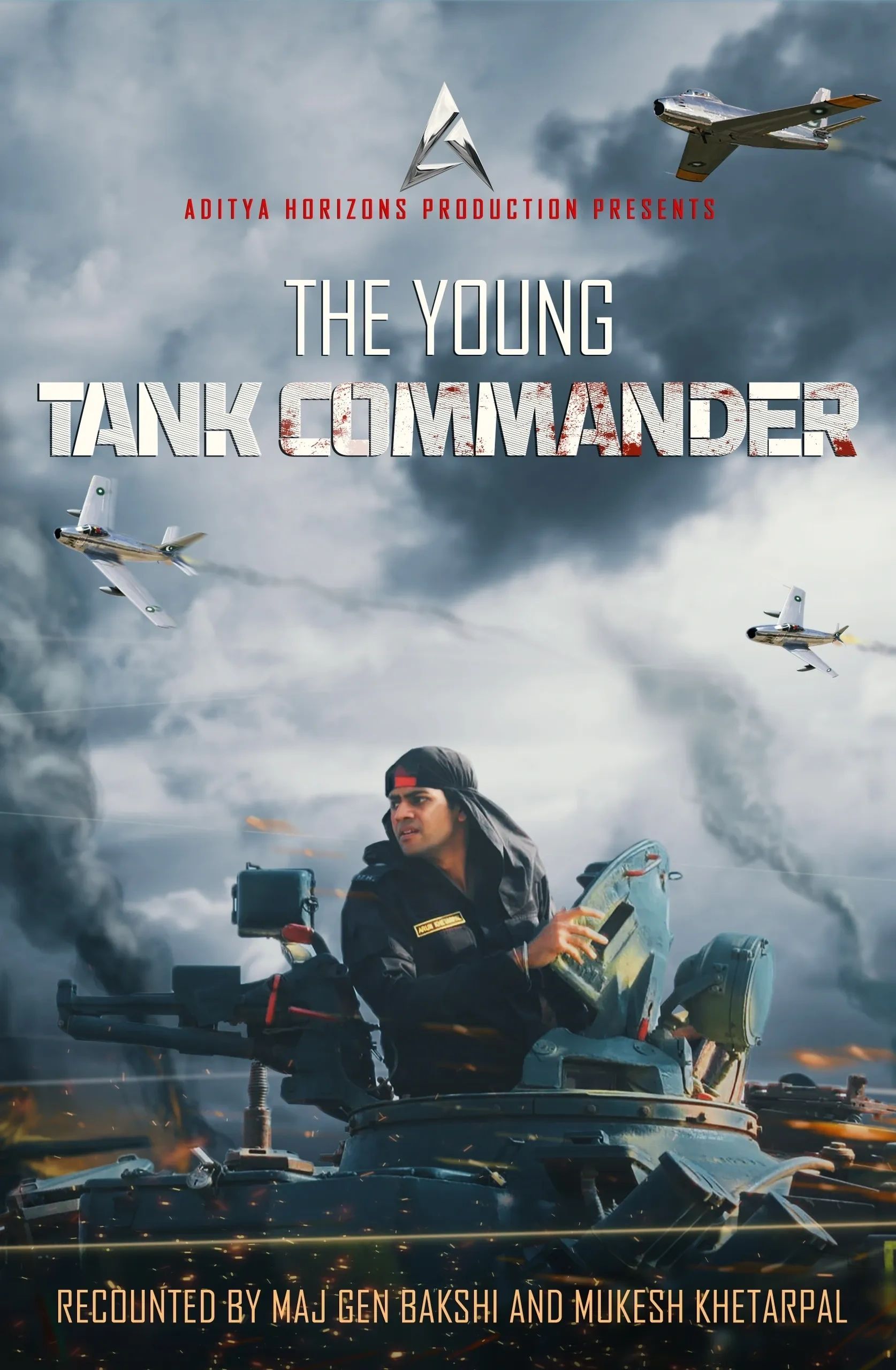 Movie poster featuring a soldier in a tank with fighter jets overhead.