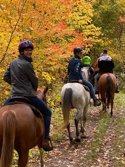 Family fun, for all ages, horseback riding on horse trails in the Brainerd Lakes area of Minnesota.
