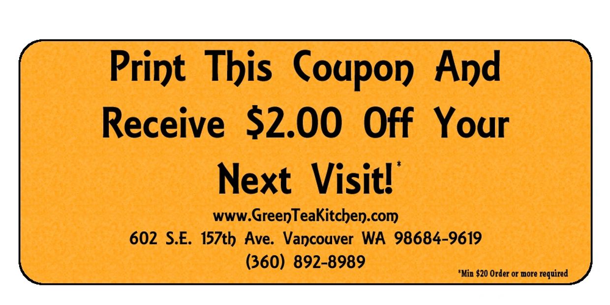 Coupon Green Tea Kitchen