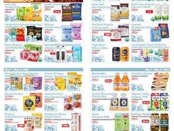 Grocery store flyer showcasing various food and beverage deals for May 1-14, 2023.