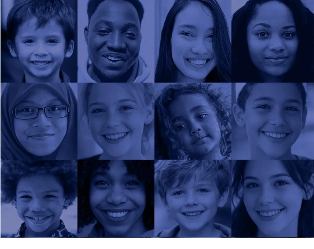 children of all ages and races in squares